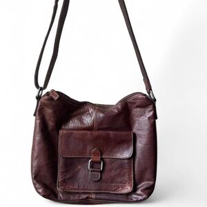 Jack Georges Brown Leather Crossbody Bag